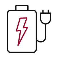  Charging electric battery icon.