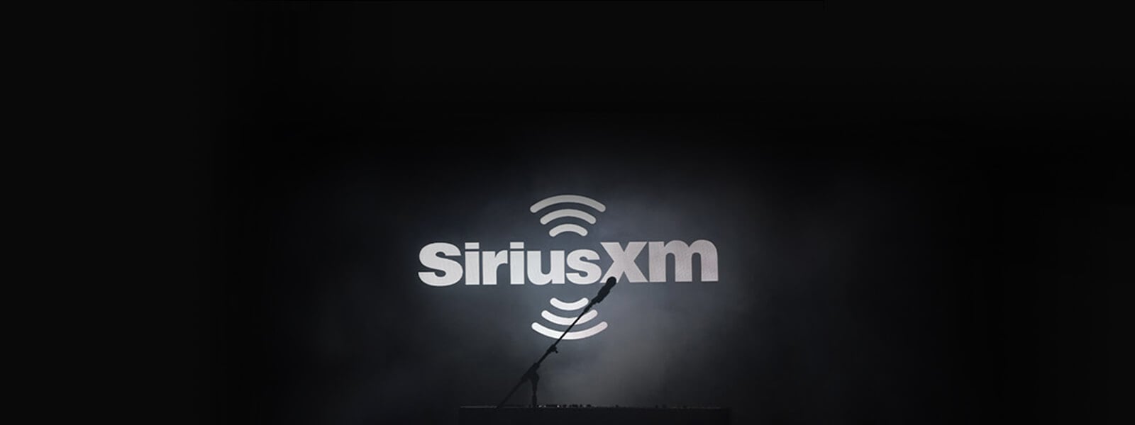 SiriusXM logo on black background