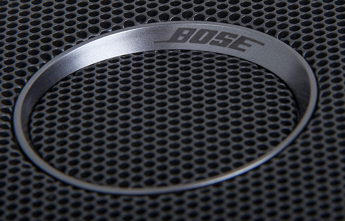Close-up of Bose car speaker.